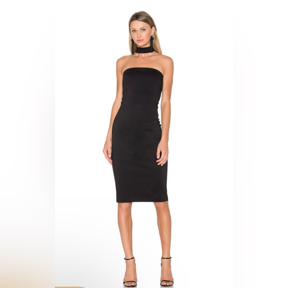 NWOT black Amanda Uprichard halter cocktail dress